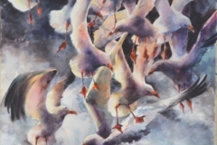 GULLS #4 - 36 X 29 - WATERCOLOR - $600