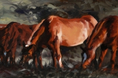 HORSES - 6 X 12 - OIL - $300