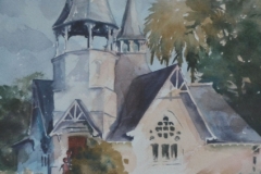 BAPTIST CHURCH # 3 - 22 X 18 - WATERCOLOR - $300