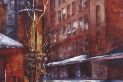 BUILDING IN THE STRIP - 36 X 29 - WATERCOLOR - $400