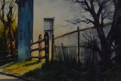 FENCES - 18 X 22 - WATERCOLOR - $300