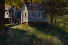 LITTLE SCHOOL HOUSE - 10 X 8 - OIL - $300