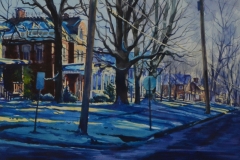 MERCER WINTER MORN - 23 X 28 - WATERCOLOR - $600