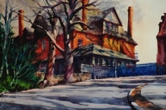 NEW CASTLE HOME - 22 X 29 - WATERCOLOR - $400