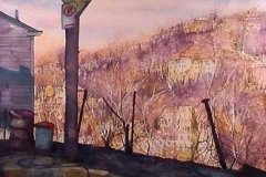 PITTSBURGH HILL TOP VANTAGE - 29 X 22 - WATERCOLOR - $400