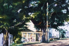 PORTERSVILLE STREET SCENE- 28 X 22 - WATERCOLOR - $300