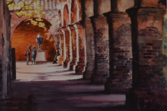 SAN ANTONIO MISSION - 18 X 21 - WATERCOLOR - $300