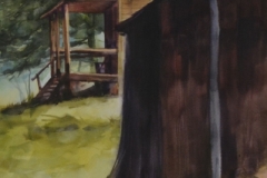 SHED AND CABIN - 29 X 22 - WATERCOLOR - $400