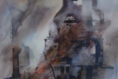 STEEL MILL #4 - 29 X 22 - WATERCOLOR - $300