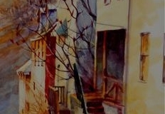 TROY HILL STREET - 22 X 29 - WATERCOLOR - $300