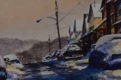WINTER IN PITTSBURGH - 23 X 30 - WATERCOLOR - $700