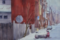 WINTER STREET # 2 - 22 X 18 - WATERCOLOR - $300