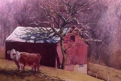 BINTRIM'S OTHER BARN - 18 X 22 - WATERCOLOR - $400