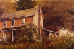 FALL FARMHOUSE - 18 X 22 - WATERCOLOR $400