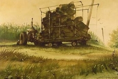 HAY WAGON - 18 X 22 - WATERCOLOR - $200