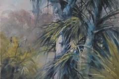 TWO PALMS - 18 X 22 - WATERCOLOR- $300.