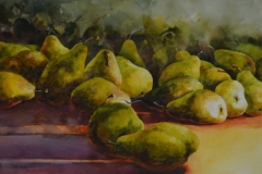 GREEN PEARS #2 - 22 X 29 - WATERCOLOR - $200