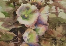 HOLLYHOCKS #2 - 29 X 22 - WATERCOLOR - $400