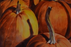 PUMPKINS #6 - 18 X 22 - WATERCOLOR - $400