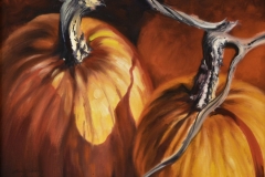 TWO PUMPKINS - 10 X 14 - OIL - $300