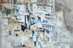 ITALIAN HILL TOWN - 29 X 36 - WATERCOLOR - $800