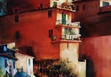 MANAROLA - 29 X 22 - WATERCOLOR - $500