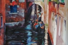 REFLECTIONS ON THE CANAL - 36 X 29 - WATERCOLOR - $600