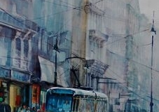 TORINO TROLLEY - 29 X 22 - WATERCOLOR - $600