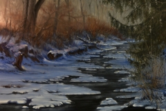 BURDICK'S WINTER STREAM - 30 X 40 - OIL - $1200