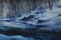 COLD STREAM - 22 X 29 - WATERCOLOR - $600