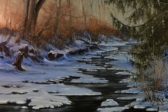 DARK WINTER WATER - 30 X 40 - OIL - $900