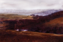 DISTANT POND - 22 X 29 - WATERCOLOR - $400
