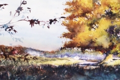 FALL PANORAMA - 12 X 22 - WATERCOLOR - $300.