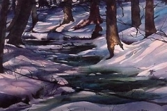 FIRST WINTER LANDSCAPE - 18 X 22 - WATERCOLOR - $300