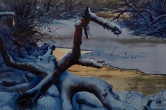 ICE REFLECTIONS - 22 X 29 - WATERCOLOR - $500