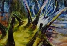 MOSS COVERED - 22 X 29 - WATERCOLOR - $500