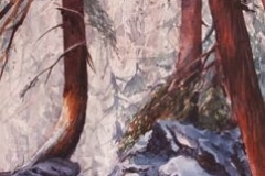 ON THE EDGE - 36 X 29 - WATERCOLOR - $600