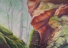 OUTCROPPING #2 - 29 X 22 - WATERCOLOR - $300