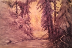 PATH-THROUGH-THE-SNOW-PINES-22-X-29-WATERCOLOR-500