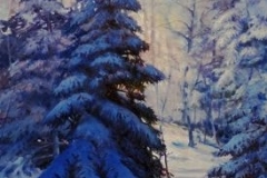 PINES IN THE SNOW - 32 X 20 - OIL - $700