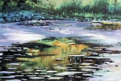 POND IN PASTURE - 22 X 29 - WATERCOLOR - $300