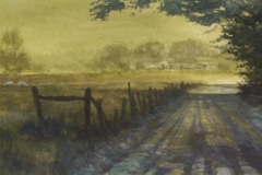 THE FOGGY LANE - 12 X 22 - WATERCOLOR - $300