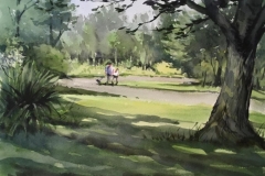 WALKING-THE-DOG-18-X-22-WATERCOLOR-400