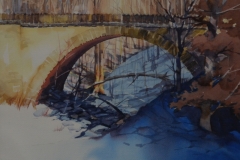 WINTER BRIDGE - 18 X 22 - WATERCOLOR - $200