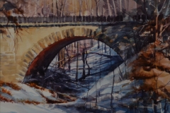 WINTER BRIDGE #2 - 18 X 22 - WATERCOLOR - $300