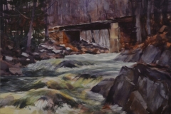 WOODLAND BRIDGE - 18 X 22 - WATERCOLOR - $300