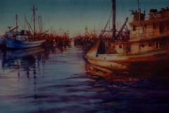 HARBOR EVENING - 22 X 29 - WATERCOLOR - $500