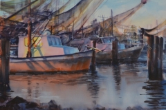 SHRIMP BOATS - 22 X 29 - WATERCOLOR - $400