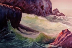 SURF AND ROCKS - 29 X 36 - WATERCOLOR - $600