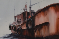 THE OLD TUG - 28 X 21 - WATERCOLOR - $200